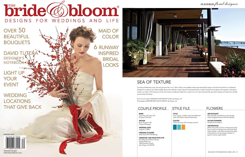 Paradise Point deck and ballroom Feature in Bride & Bloom Magazine