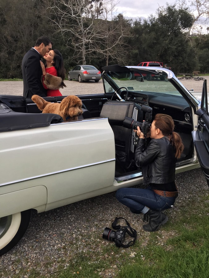 Behind the scenes engagement session san diego