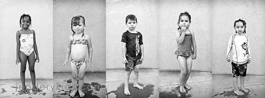 these student portraits are the supporting details for a swim instructor