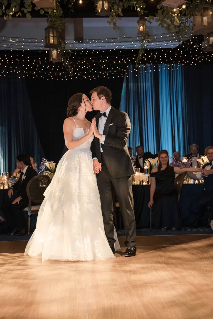 1st dance photo of couple in ballroom of southpointe ballroom at the hotel del coronado, CA